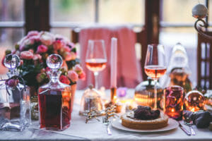 dinner meal table wine